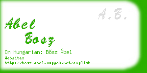 abel bosz business card